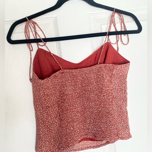 Abercrombie & Fitch Womens Red and White Floral Camisole with Tie Straps NWOT XS - Picture 6 of 10